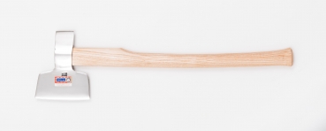 Fleischerbeil, rostfrei, mit Knochenspalter, Öhr mittig, Eschenstiel, 1000g